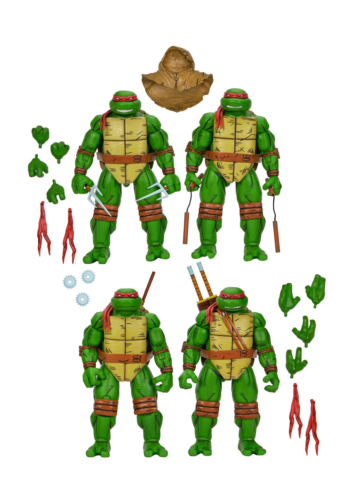 BUY TMNT MIRAGE COMICS RAPHAEL, MICHELANGELO, DONATELLO, LEONARDO 4 PACK - 7" FIGURES | NECA ONLINE AU