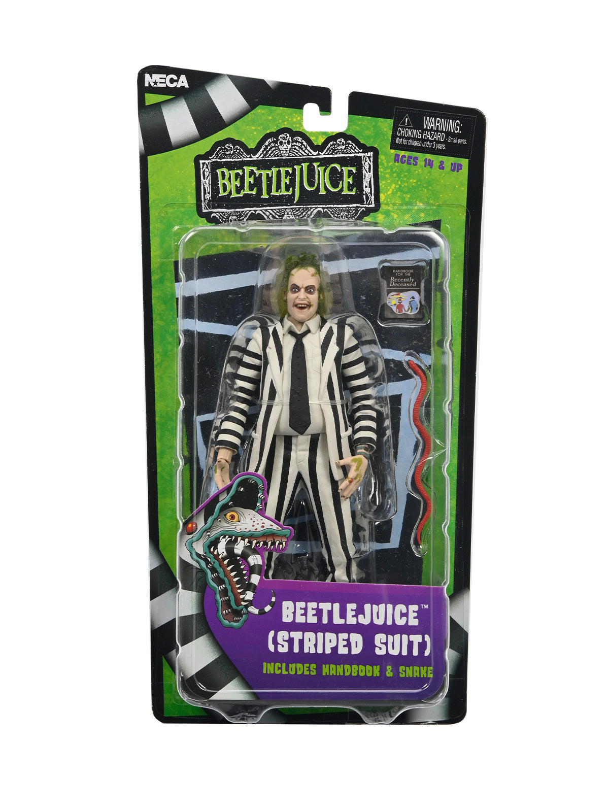 BUY NOW - BEETLEJUICE (1988) - BLACK & WHITE STRIPED SUIT BEETLEJUICE - 7" SCALE ACTION FIGURE | NECAONLINE AU