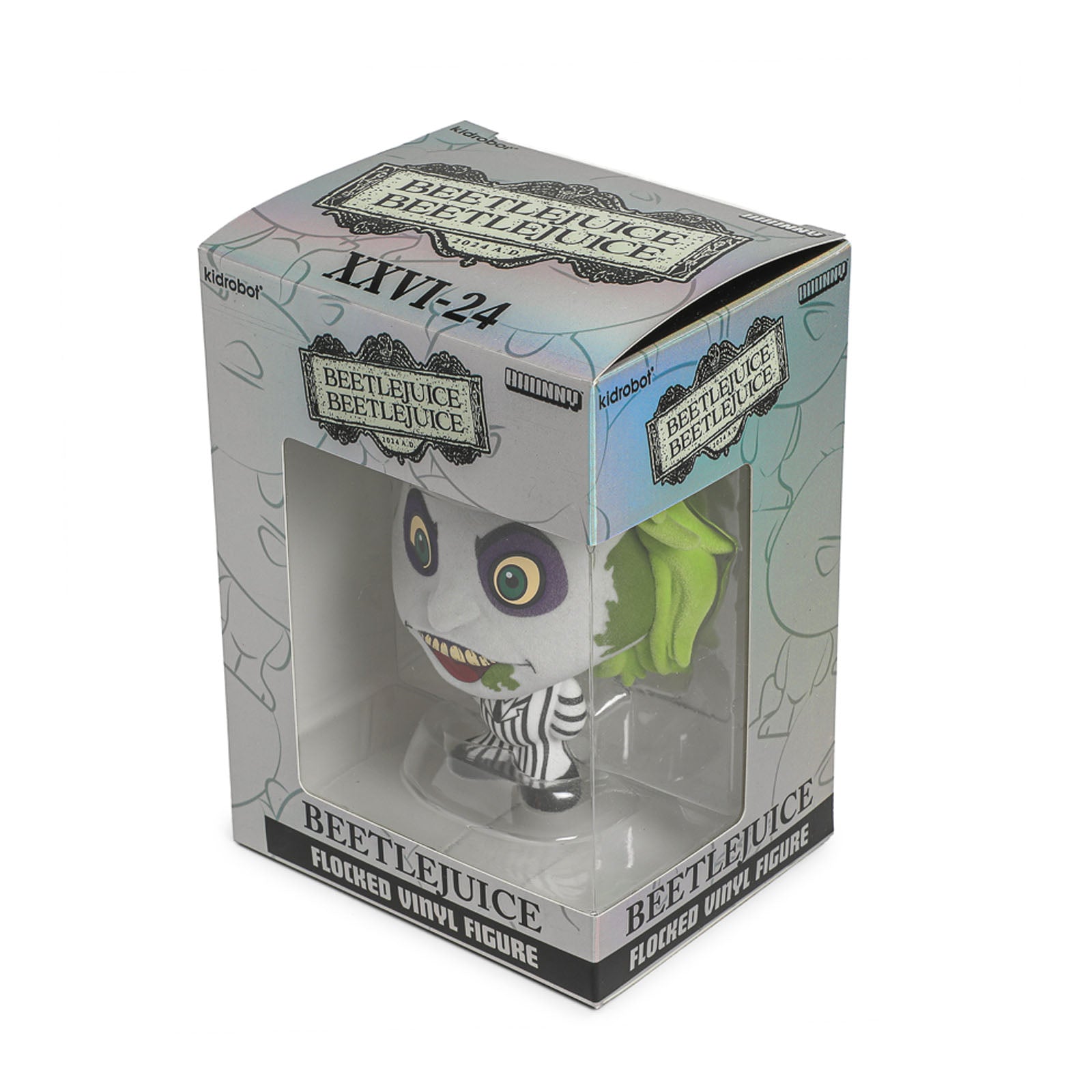 BUY NOW | BEETLEJUICE BEETLEJUICE (2024) BHUNNY FLOCKED (STRIPED SUIT) - 4" STYLIZED FIGURE | NECAONLINE.COM.AU