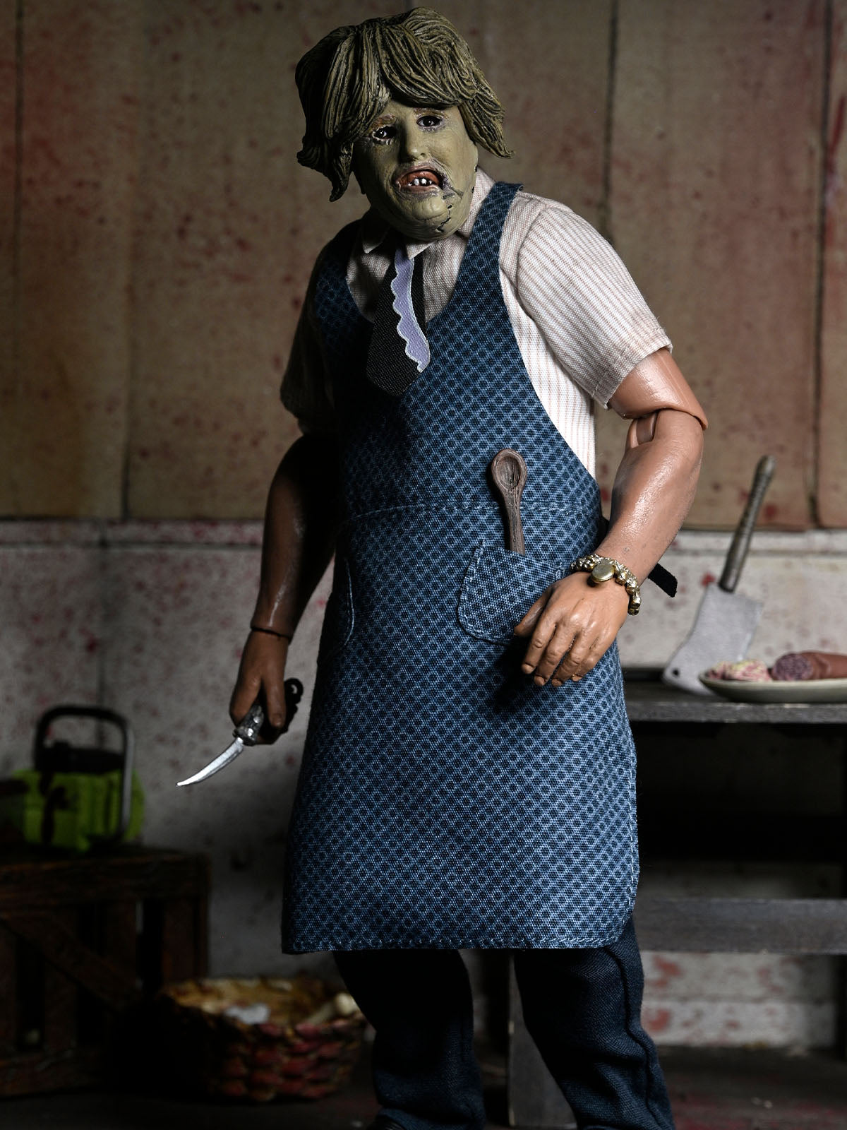 BUY NOW - TEXAS CHAINSAW MASSACRE LEATHERFACE WITH OLD LADY MASK - 8" CLOTHED ACTION FIGURE (WINDOW BOX) | NECAONLINE.COM.AU