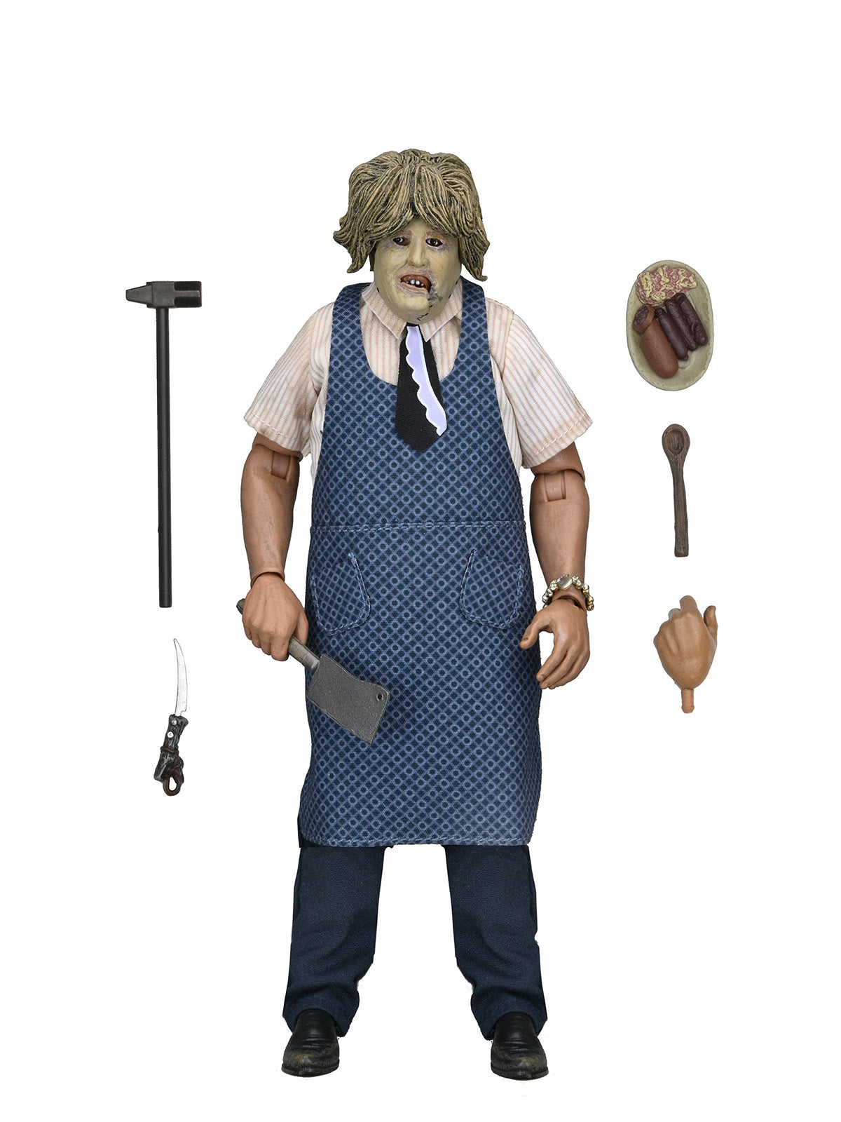 BUY NOW - TEXAS CHAINSAW MASSACRE LEATHERFACE WITH OLD LADY MASK - 8" CLOTHED ACTION FIGURE (WINDOW BOX) | NECAONLINE.COM.AU