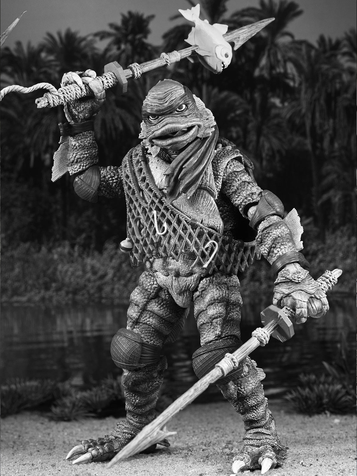 UNIVERSAL MONSTERS X TMNT 4 PACK TURTLES BLACK & WHITE - 7" SCALE ACTION FIGURES