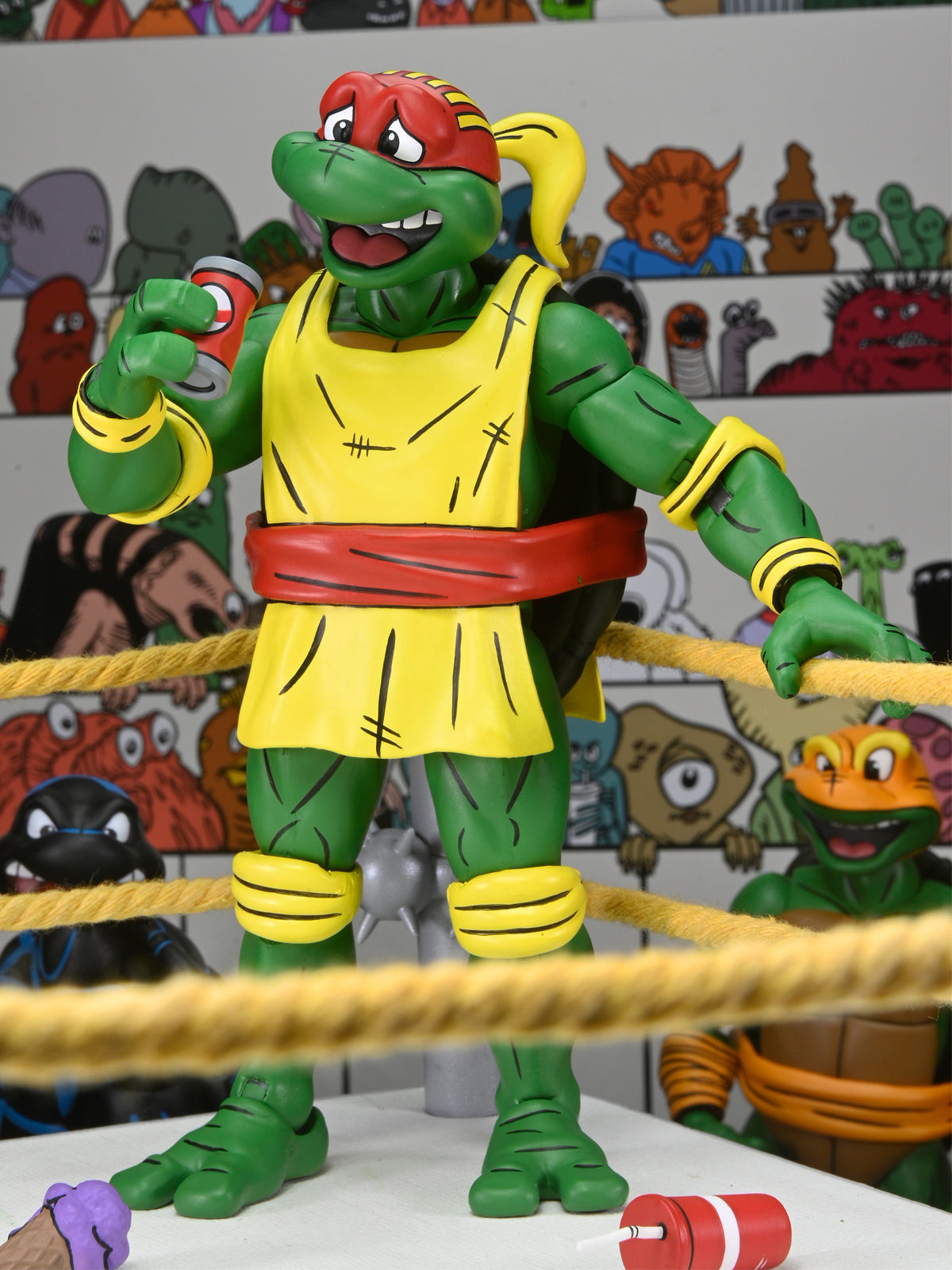 TMNT STUMP WRESTLING TURTLES 4 PACK (ARCHIE COMICS) 7&quot; SCALE ACTION FIGURES