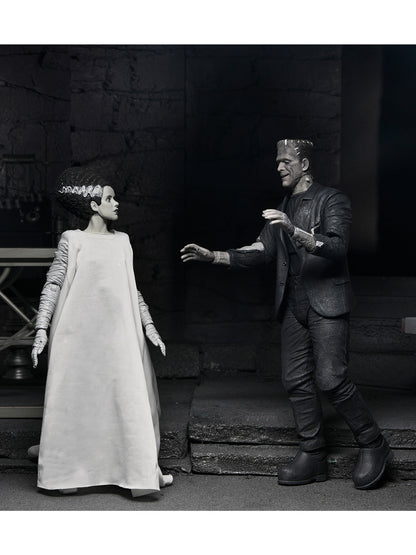 BUY NOW - UNIVERSAL MONSTERS X BRIDE OF FRANKENSTEIN 90TH ANN. THE MONSTER &amp; HIS MATE 2PK 7″ FIGURES (B&amp;W) | NECAONLINE.COM.AU