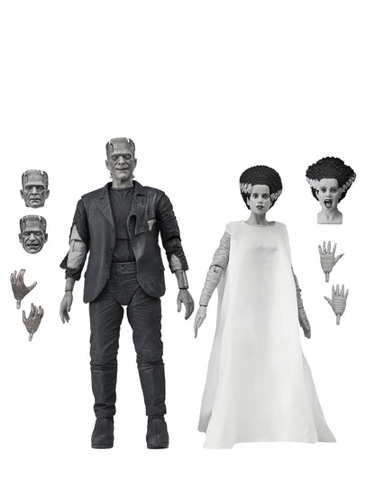 BUY NOW - UNIVERSAL MONSTERS X BRIDE OF FRANKENSTEIN 90TH ANN. THE MONSTER &amp; HIS MATE 2PK 7″ FIGURES (B&amp;W) | NECAONLINE.COM.AU