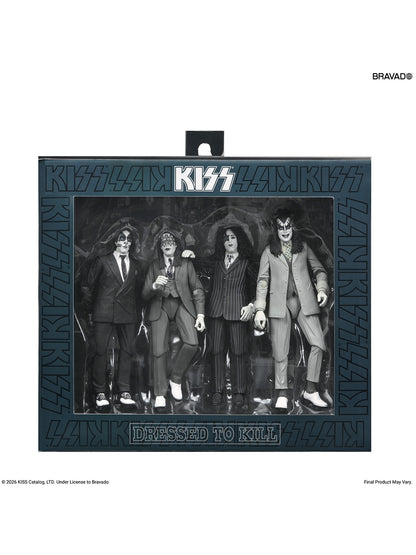 BUY NOW - KISS - DRESSED TO KILL ALBUM COVER 4 PACK - 7" SCALE ACTION FIGURES | NECAONLINE.COM.AU