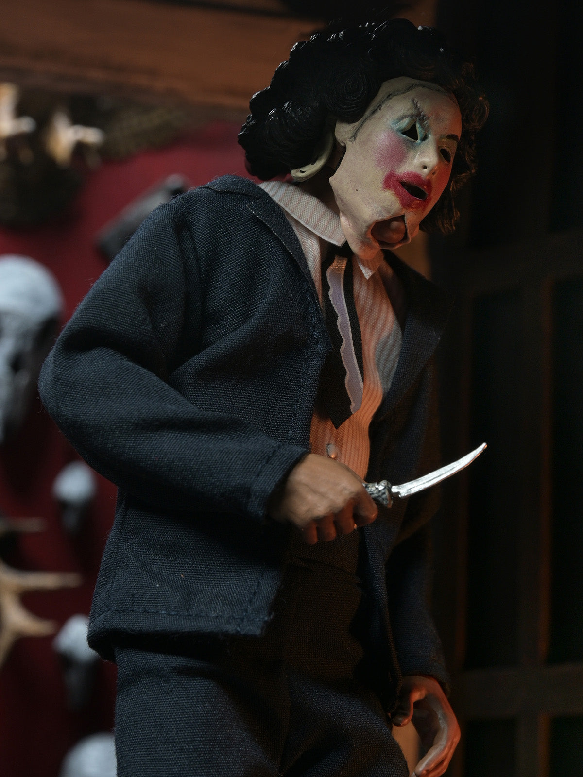 BUY NOW - TEXAS CHAINSAW MASSACRE LEATHERFACE WITH PRETTY WOMAN MASK – 8″ CLOTHED FIGURE | NECAONLINE.COM.AU