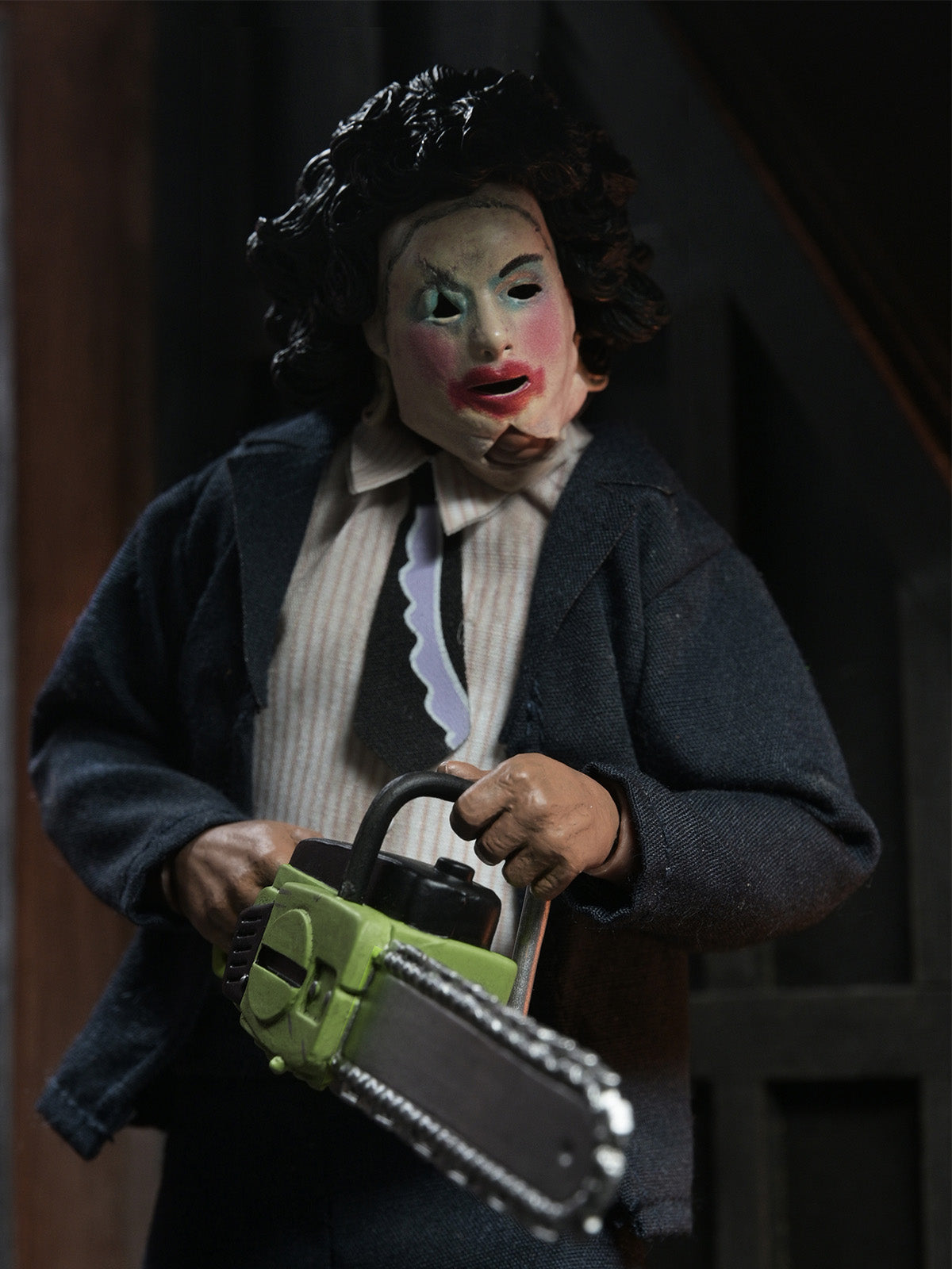 BUY NOW - TEXAS CHAINSAW MASSACRE LEATHERFACE WITH PRETTY WOMAN MASK – 8″ CLOTHED FIGURE | NECAONLINE.COM.AU