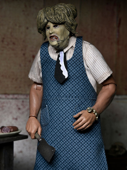 BUY NOW - TEXAS CHAINSAW MASSACRE LEATHERFACE WITH OLD LADY MASK - 8" CLOTHED ACTION FIGURE (WINDOW BOX) | NECAONLINE.COM.AU