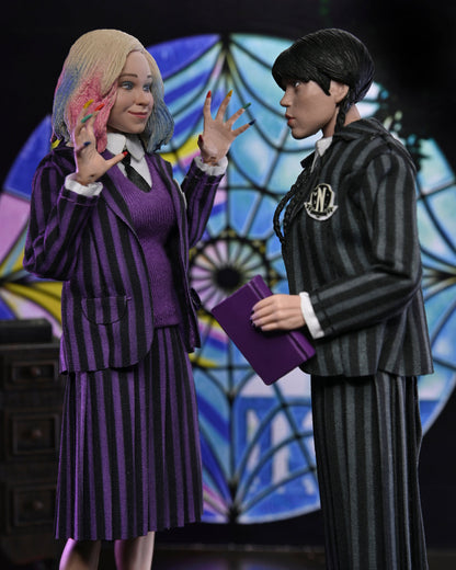 BUY NOW - WEDNESDAY – WEDNESDAY ADDAMS (NEVERMORE UNIFORM) AND ENID 2 PACK – 8″ CLOTHED ACTION FIGURE | NECAONLINE.COM.AU