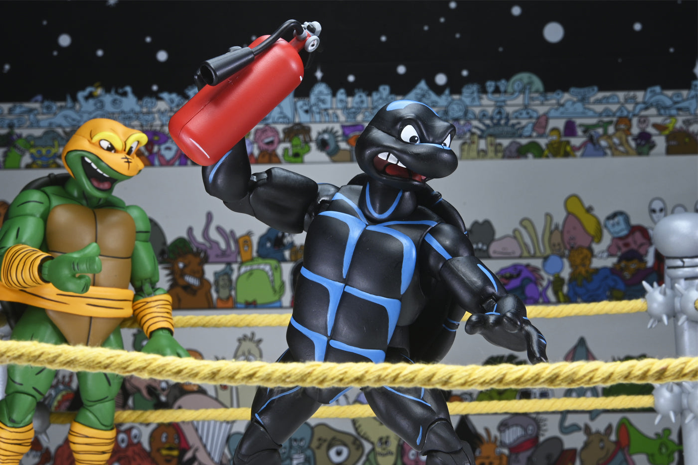 TMNT STUMP WRESTLING TURTLES 4 PACK (ARCHIE COMICS) 7&quot; SCALE ACTION FIGURES