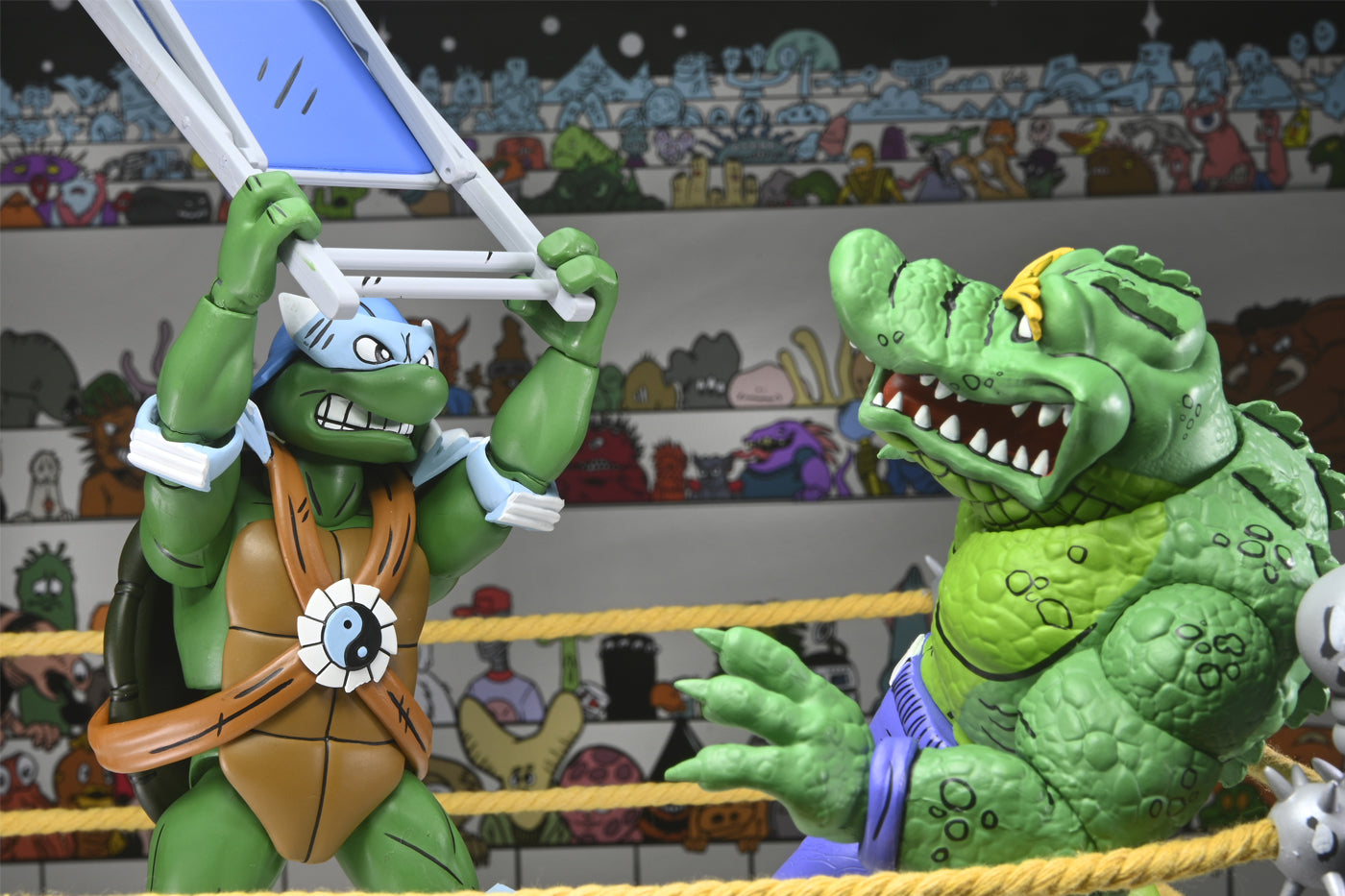 TMNT STUMP WRESTLING TURTLES 4 PACK (ARCHIE COMICS) 7&quot; SCALE ACTION FIGURES