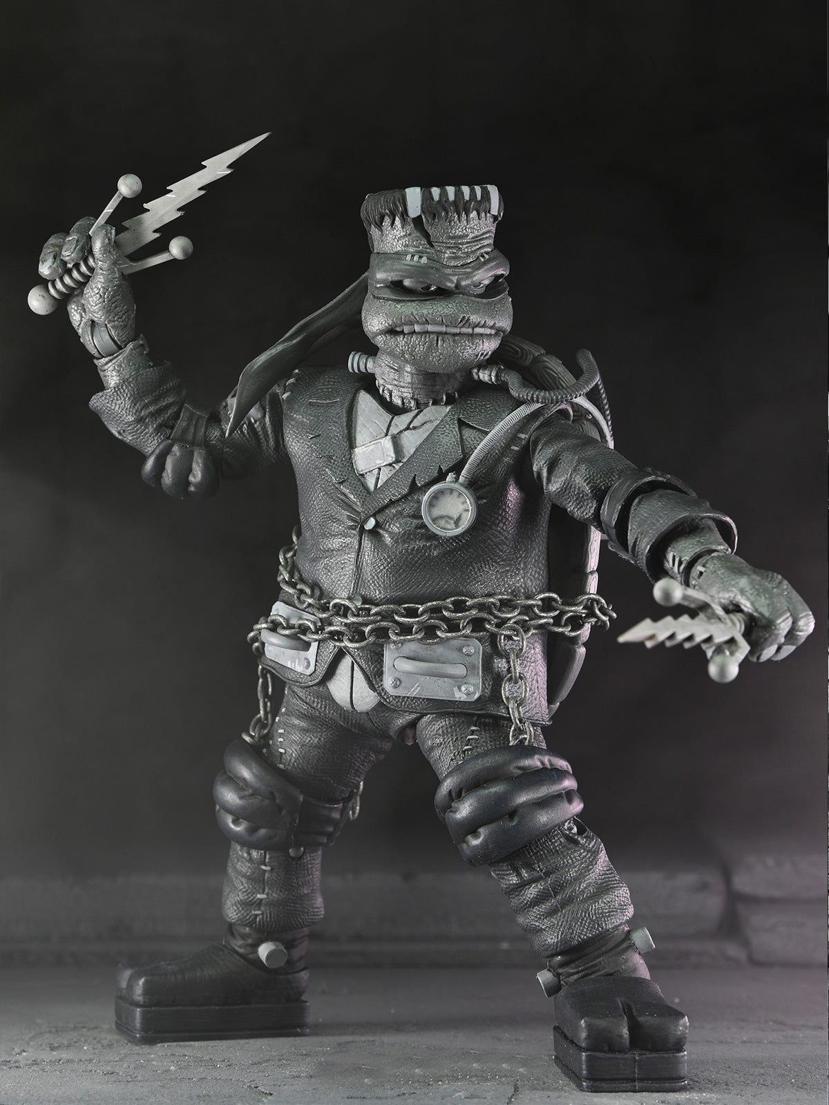 UNIVERSAL MONSTERS X TMNT 4 PACK TURTLES BLACK &amp; WHITE - 7&quot; SCALE ACTION FIGURES
