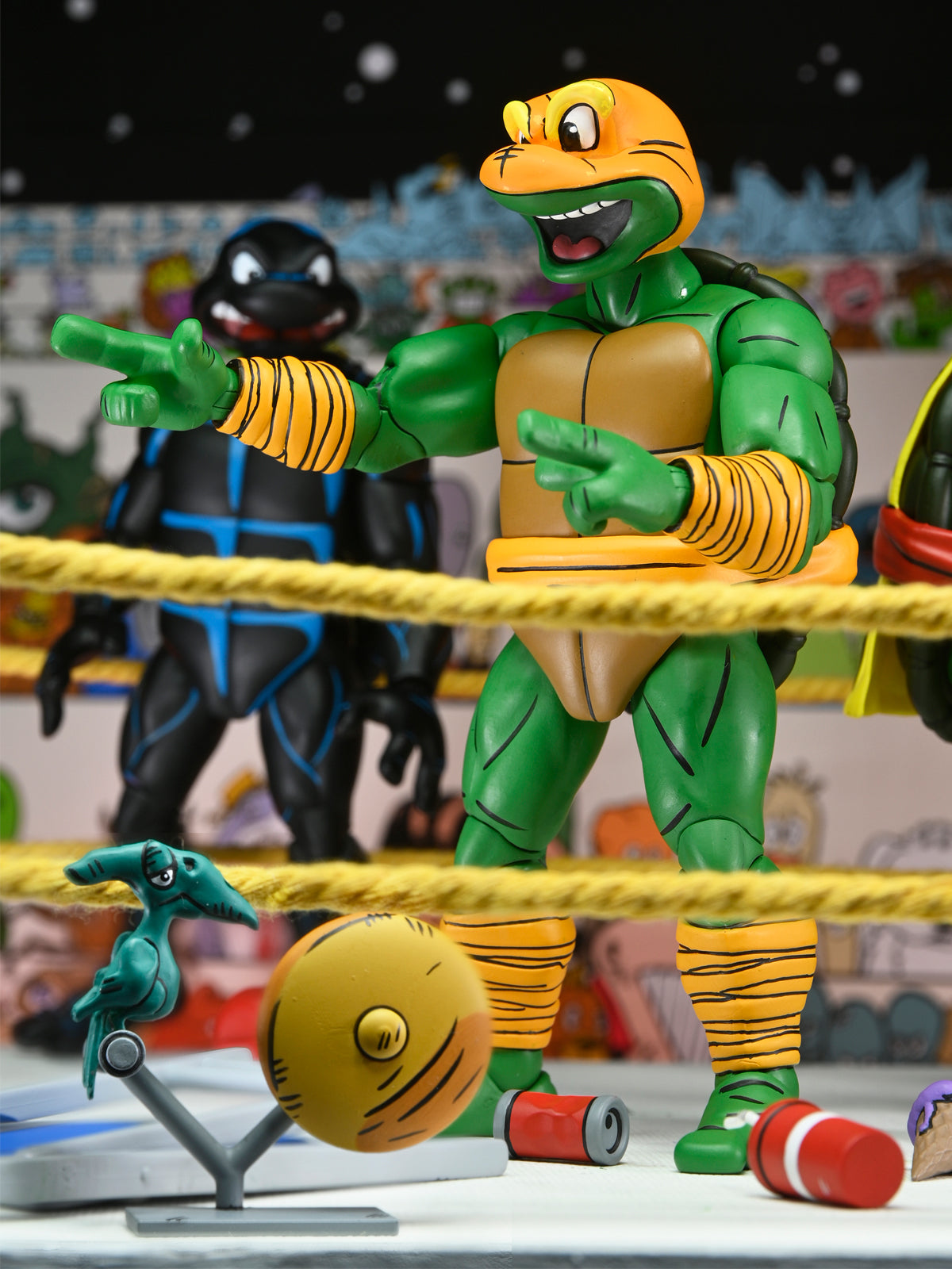 TMNT STUMP WRESTLING TURTLES 4 PACK (ARCHIE COMICS) 7&quot; SCALE ACTION FIGURES