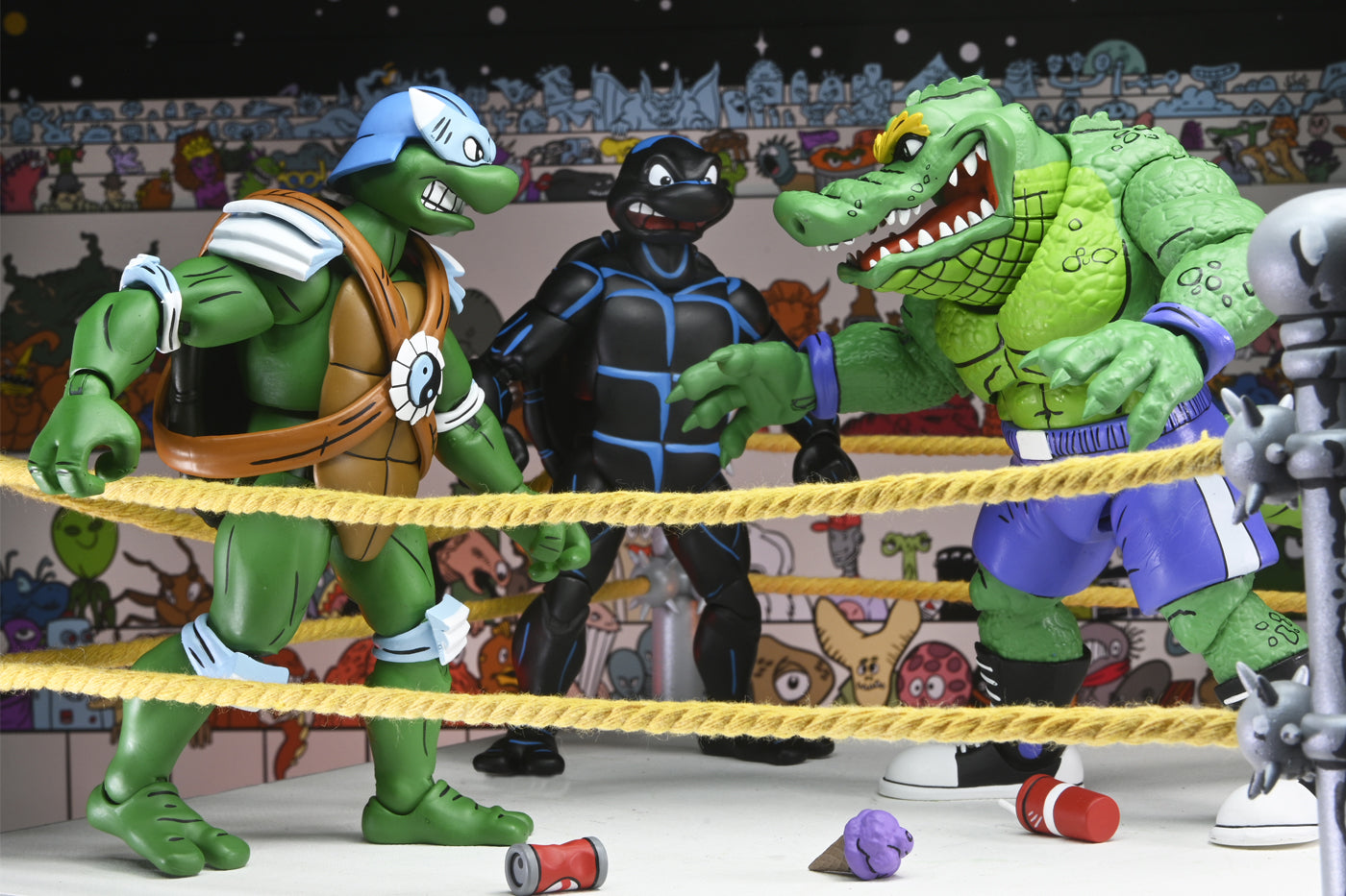 TMNT STUMP WRESTLING TURTLES 4 PACK (ARCHIE COMICS) 7&quot; SCALE ACTION FIGURES