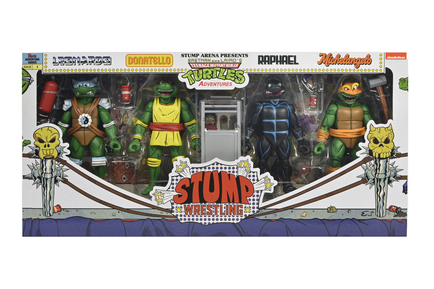 TMNT STUMP WRESTLING TURTLES 4 PACK (ARCHIE COMICS) 7&quot; SCALE ACTION FIGURES