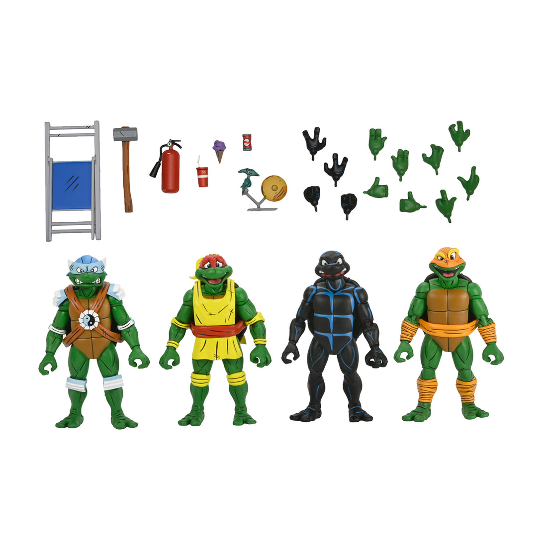 TMNT STUMP WRESTLING TURTLES 4 PACK (ARCHIE COMICS) 7" SCALE ACTION FIGURES